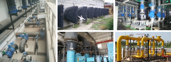 鸭嘴阀,橡胶接头,补偿器,伸缩接头现场图